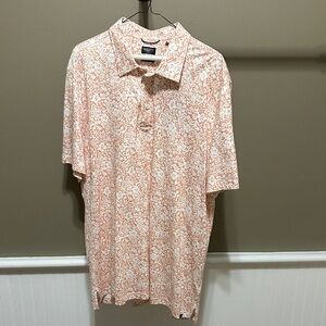 Faherty Peach and White Polo Shirt